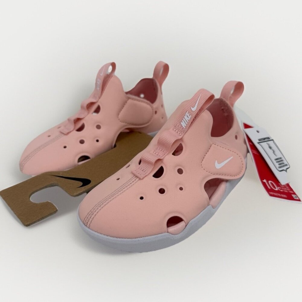 Nike Sunray Protect Water Shoes Sandals 10C Toddler Girl’s Pink/White Closed Toe